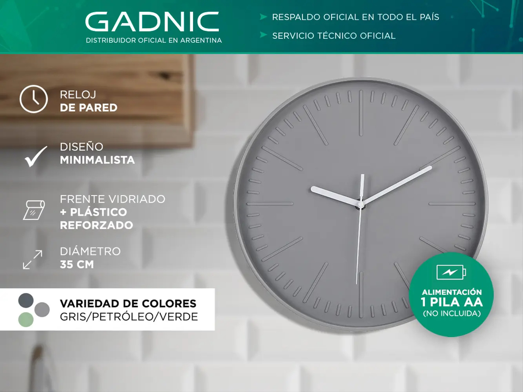 Reloj De Pared Escandinavo Gadnic Minimalista