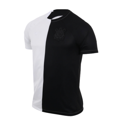 Camisa Corinthians Juvenil Pré-Jogo Nike - Branco+Preto