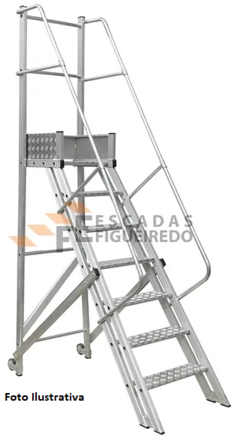 Escada Trepadeira 18+1 - 4,75m - 300kg - Escada Plataforma de Alumínio Reforçada NR12 - comprar online