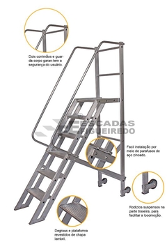 Escada Trepadeira 11+1 - 3,00m - 150kg - Escada Plataforma de Alumínio Padrão - comprar online