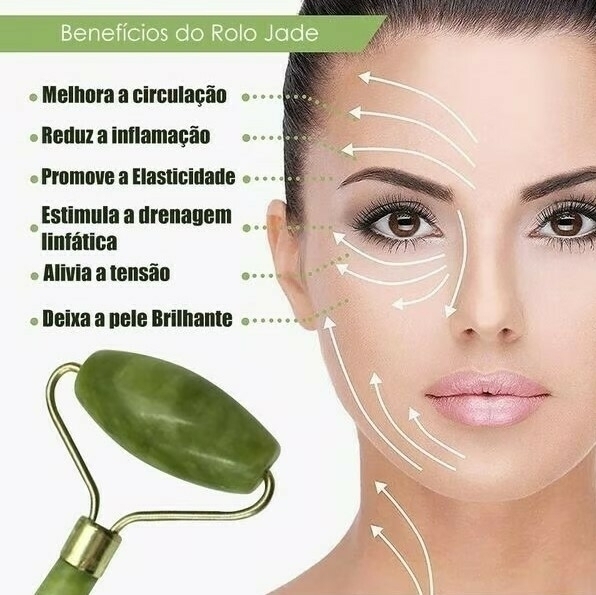 Massageador Facial Pedra de Jade - For Her Makeup