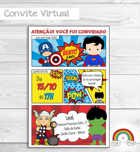 Convite Digital Homem Aranha Baby Online Virtual Whatsapp