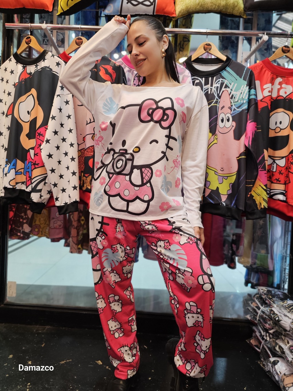 Conjunto Pijama Animado Hello Kitty Talles Especiales