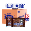 Conquistador Chocolate 180g - Caja con 10 paquetes de 180g cada uno - Galletas Dondé