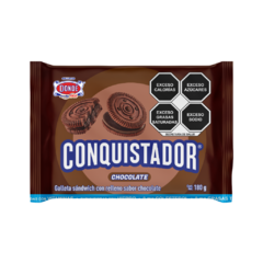 Conquistador Chocolate 180g - Caja con 10 paquetes de 180g cada uno - Galletas Dondé - comprar en línea