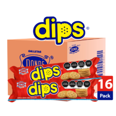 Dips 143g - Caja con 16 paquetes de 143g - Galletas Dondé