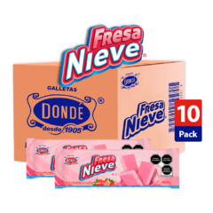 Fresa Nieve 220g - Caja con 10 paquetes de 220g - Galletas Dondé