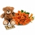 Bouquet 24 Orange Roses, Ferrero and Bear