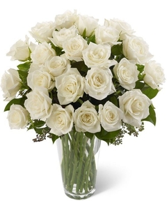Vaso 30 Luxuosas Rosas Brancas