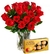Vaso 20 Rosas Vermelhas e Ferrero Rocher