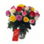 Vase with 18 Multicolored Roses and Lindt