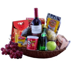 Cheese, Wine and Snacks Basket