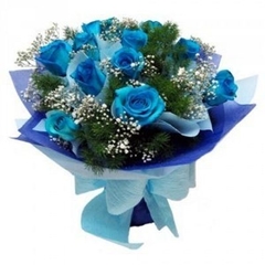 Twelve Blue Roses Bouquet