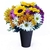 Sunflowers Mix Black Vase
