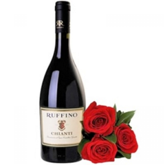 Colombian Roses and Chianti Ruffino