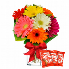 Aquarium Beautiful Gerberas and Kit Kat