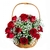 Beautiful Basket with 18 Red Roses