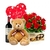 Rosas Vermelhas, Vinho, Coração, Urso e Ferrero