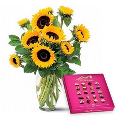Sunflowers Surprise and Lindt Assorted Praline