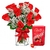 Vase with 12 Luxury Export Red Roses and Lindt Box