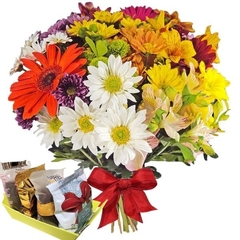 Countryside Bouquet and Four Delights Basket