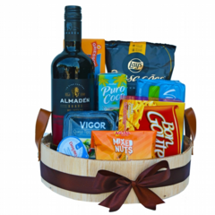 Almaden Smooth Red Wine and Delights Basket