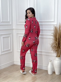 Pijama Longo De Inverno Full - Casal Mickey Coração Red (863) - comprar online