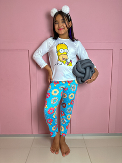 Pijama Longo De Inverno Infantil - Homer Simpsons Donults (161)