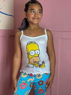 Pijama Longo De Alça Inverno Infantil - Homer Simpsons Donults (161) - comprar online