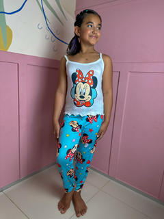 Pijama Longo De Alça Inverno Infantil - Minnie Azul (52) na internet