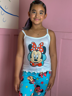 Pijama Longo De Alça Inverno Infantil - Minnie Azul (52) - comprar online