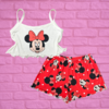 Baby Doll Ondinha Cropped - Minnie Disney Laço Vermelho (76)