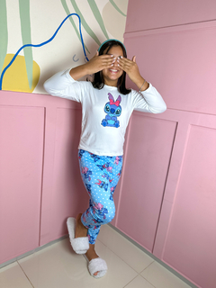 Pijama Longo De Inverno Infantil - Stitch Laço Pink (869) - comprar online