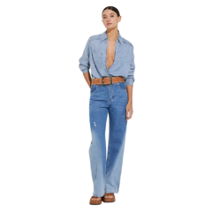 Pantalon Tucci Wide Leg Blue Summer