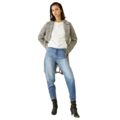 Jean Tucci Paris Mom Fit Blue Destroyed