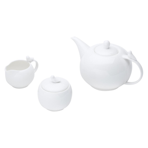 BULE DE CHÁ DE PORCELANA PÉTALA MATT 950ML - Casa Vip Decor