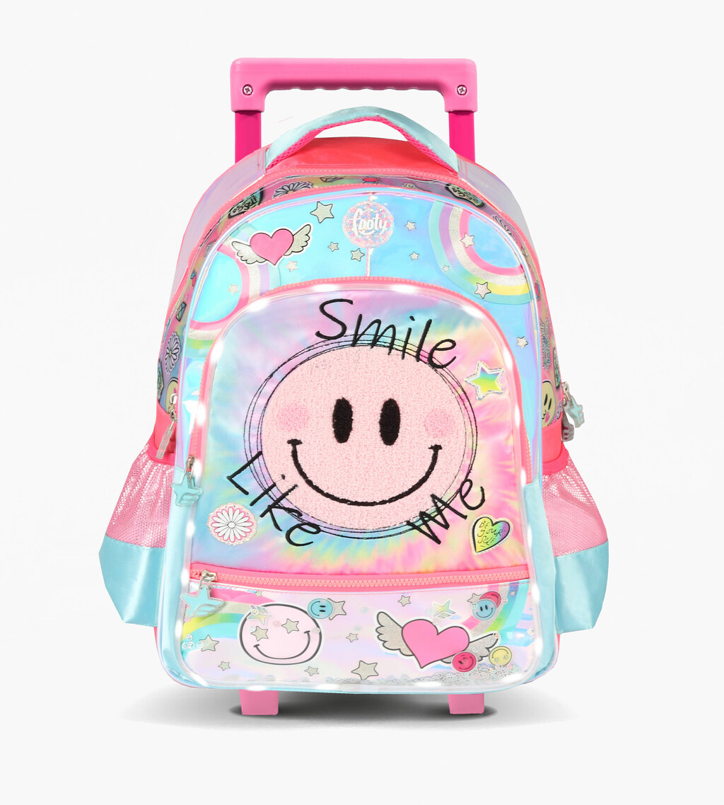 Mochila Escolar Carro 18 con Luz smile like me