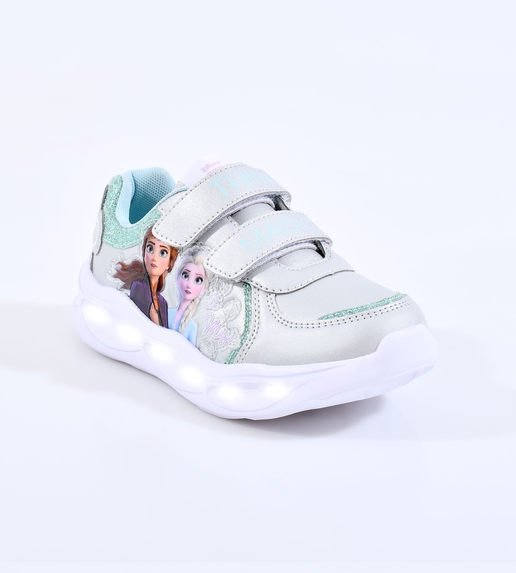 zapatilla frozen footy magic celeste luz al pisar