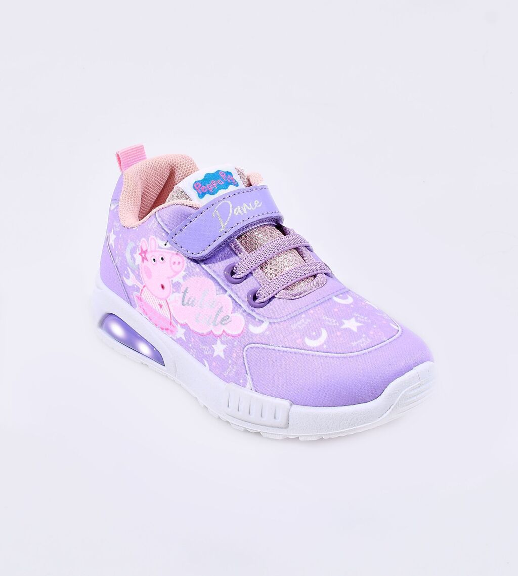 zapatilla peppa pig footy lila luz al pisar
