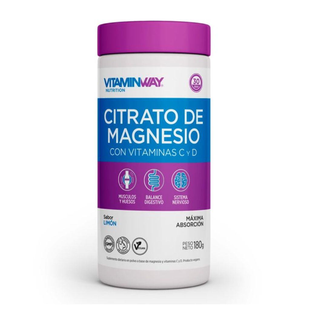Citrato de Magnesio Polvo x 180g Vitaminway