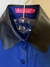 Camisa Azul Dudalina Detalhe em Couro - comprar online