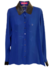 Camisa Azul Dudalina Detalhe em Couro