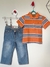 Camisa Polo Infantil Tommy Hilfiger Laranja e Branca na internet