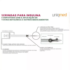 SERINGA P/ INSULINA 1,0 ML COM AGULHA - 6mm - 31G - BLISTER INDIVIDUAL - CX 100 UND. - Class Doctor Produtos para Saúde