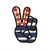 Patch Termocolante Mão Paz Americana USA - 5,10 x 3,50 cm
