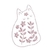 Patch Termocolante Gato Floral - 6,6 x 4,5cm