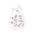 Patch Termocolante Gato com flores - 6,6 x 4,5 cm