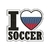 Patch Termocolante I love soccer - 6,2 x 7,0cm