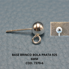 Base Brinco Bola 6mm Prata 925 cód. 7370-6