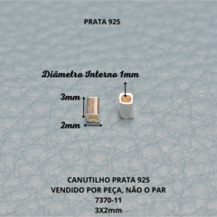 Canutilho Prata 925 Quadrado 3x2mm cód: 7370-11